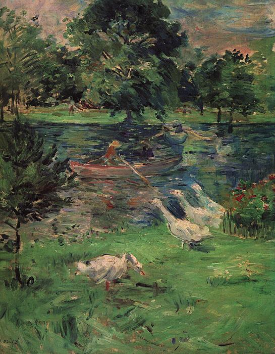 Berthe Morisot Girl in a Boat with Geese oil painting image